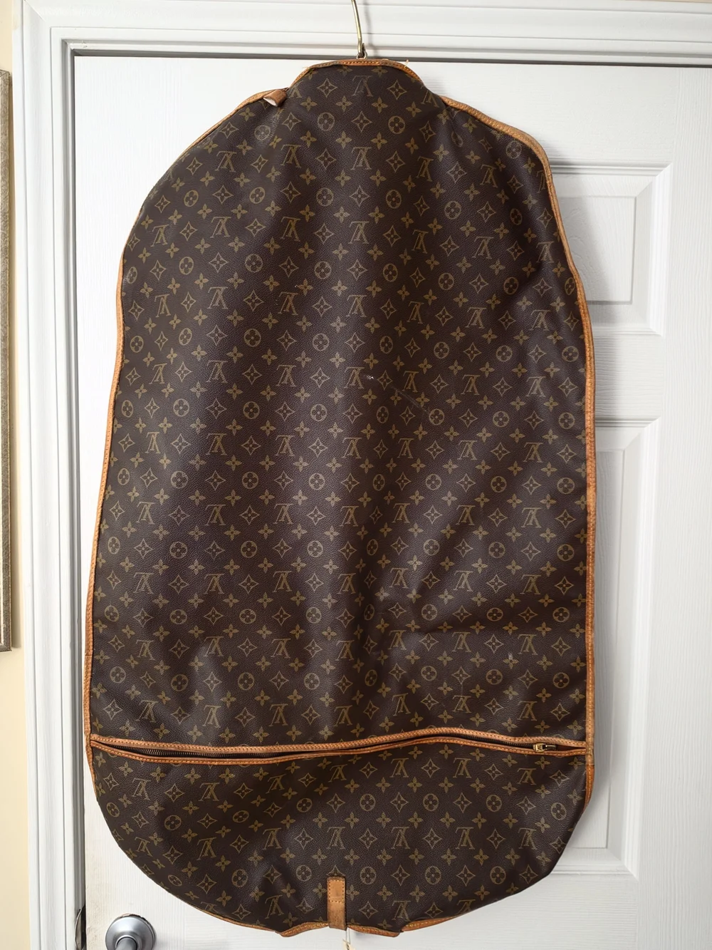 Louis Vuitton Brown Monogram Garment Bag with Tan Trim